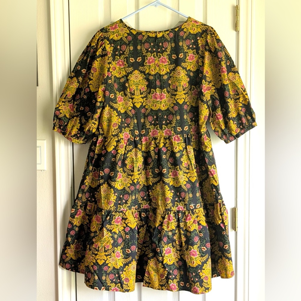 FARM Rio Floral Dress - Black and Yellow, XL